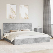 Berkfield Storage Bed Concrete Grey 200 x 200 cm Engineered Wood
