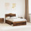 Berkfield Bed Frame with Headboard Old Wood 135 x 190 cm Solid Pine Wood 1