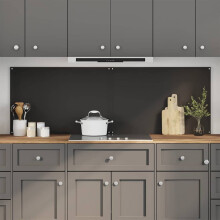 Berkfield Kitchen Backsplash 2 pcs Black 90 x 60 cm Tempered Glass