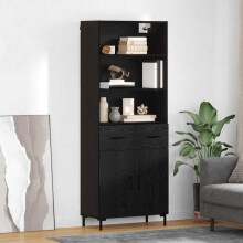 Berkfield Highboard Black Oak 69.5 x 34 x 180 cm Engineered Wood