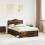 Berkfield Bed Frame Smoked Oak 135 x 190 cm Solid Pine Wood 1