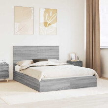 Berkfield Storage Bed Grey Sonoma 150 x 200 cm Engineered Wood