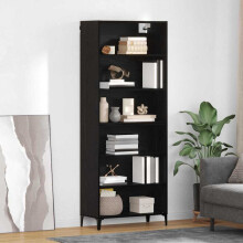 Berkfield Highboard Black Oak 69.5 x 34 x 180 cm Engineered Wood