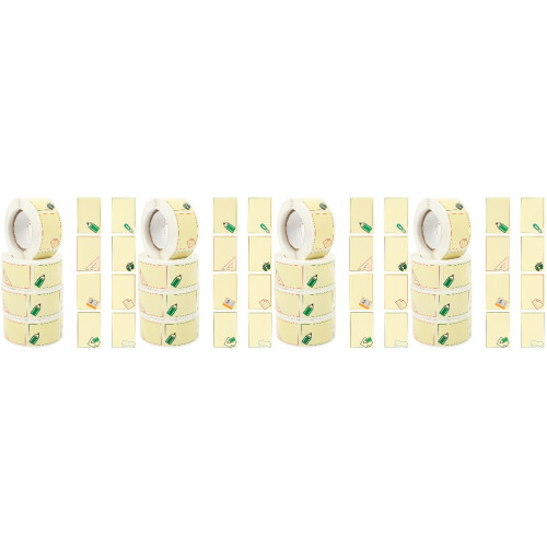 16Sheets Light Yellow Self-Adhesive Name Stickers for Home and School