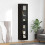 Berkfield Highboard 2 pcs Black Oak Glass 1