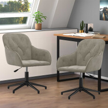 Berkfield Dining Chair 2 pcs Light Grey 55 x 59.5 x 77 cm Velvet