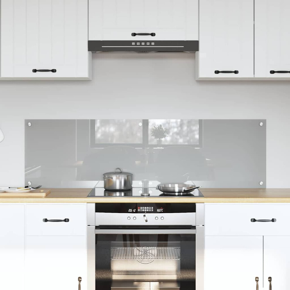 Berkfield Kitchen Backsplash 2 Pcs Light Grey 70 X 40 Cm Tempered Glass 8495294367779