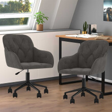 Berkfield Dining Chair 2 pcs Dark Grey 55 x 59.5 x 77 cm Velvet
