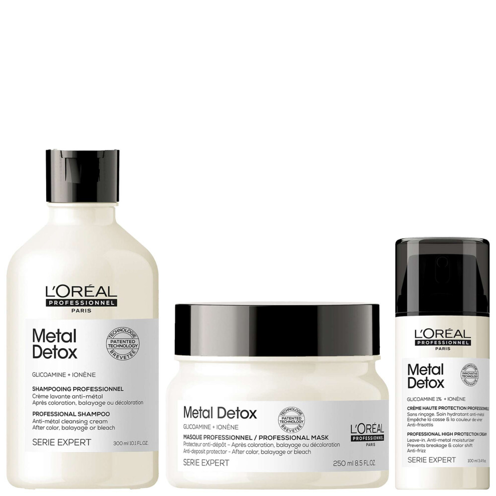L'oreal Professionnel Cream L'orã©Al Professionnel Trio: Metal Detox Shampoo Masque And Leave-In