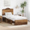 Berkfield Bed Frame with Headboard Old Wood 75 x 190 cm Solid Pine Wood 1