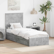 Berkfield Storage Bed Concrete Grey 75 x 190 cm Engineered Wood