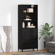 Berkfield Highboard Black Oak 69.5 x 34 x 180 cm Engineered Wood