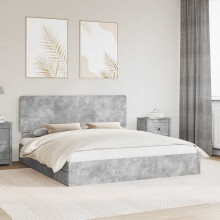 Berkfield Storage Bed Concrete Grey 200 x 200 cm Engineered Wood