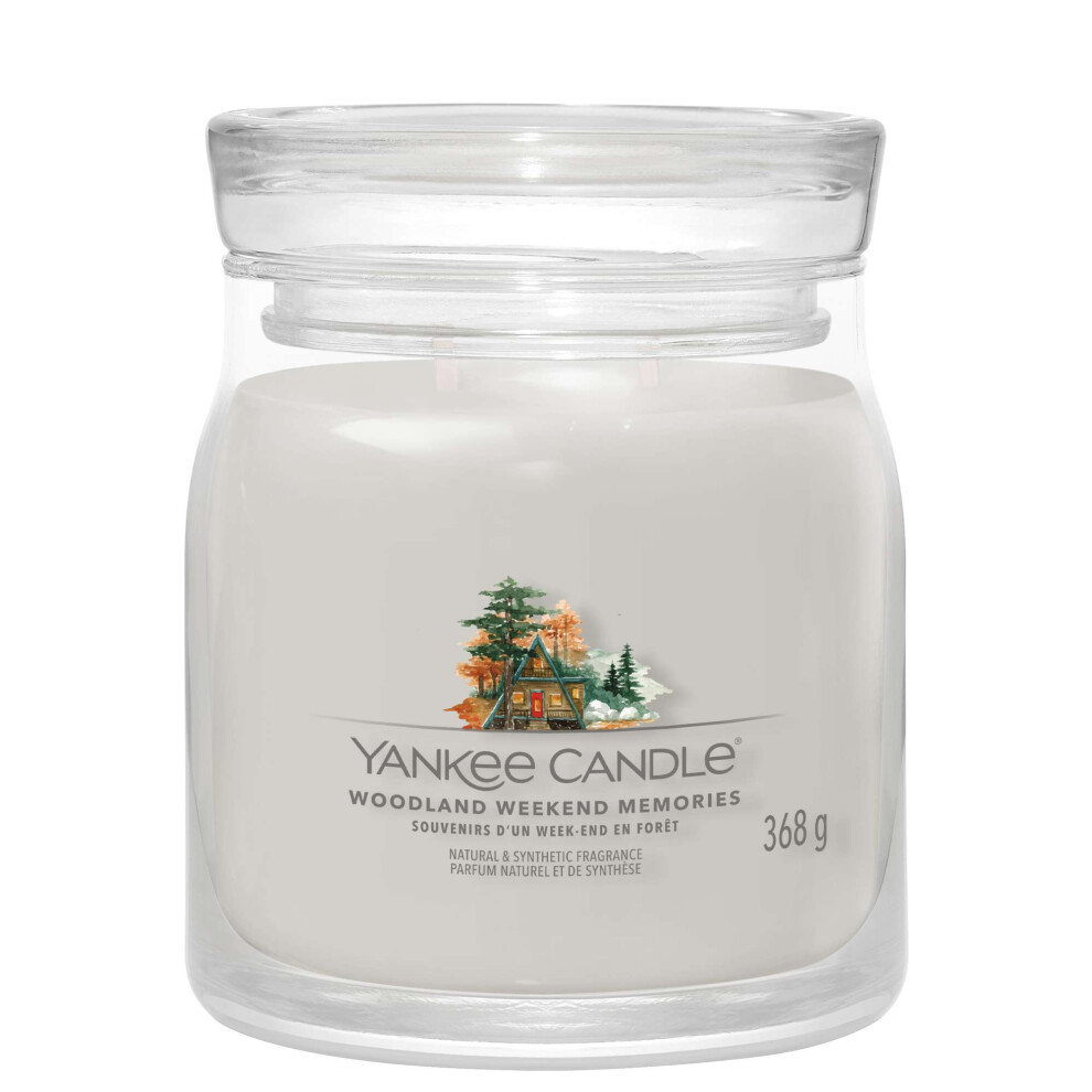 Yankee Candle Signature Jar Candle Medium Woodland Weekend Mysteries 368G