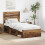 Berkfield Bed Frame with Headboard Old Wood 75 x 190 cm Solid Pine Wood 1