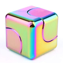 CNC Metal Fidget Spinner 4in1 Cube Spinner for Adults and Kids, Smooth Silent Spin, Durable Metallic Finish