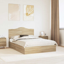 Berkfield Storage Bed with Drawer Sonoma Oak 160 x 200 cm Engineered Wood