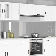 Berkfield Kitchen Backsplash 2 pcs Light Grey 120 x 60 cm Tempered Glass