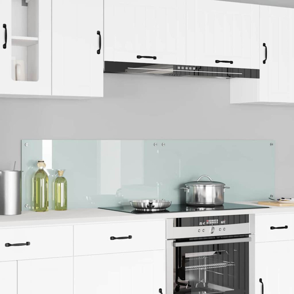 Berkfield Kitchen Backsplash 2 Pcs White 90 X 40 Cm Tempered Glass 4022830964501