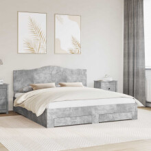 Berkfield Bed Frame Concrete Grey 180 x 200 cm Engineered Wood