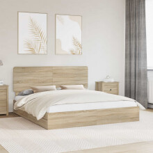 Berkfield Storage Bed with Drawer Sonoma Oak 180 x 200 cm Engineered Wood