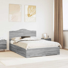 Berkfield Bed Frame with Drawer Grey Sonoma 160 x 200 cm Engineered Wood