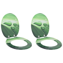 Berkfield Soft-Close Toilet Seat 2 pcs Green Drop 44 x 38 cm MDF board