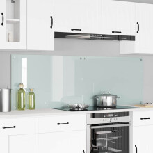 Berkfield Kitchen Backsplash 2 pcs White 90 x 60 cm Tempered Glass