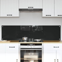 Berkfield Kitchen Backsplash 2 pcs Black 80 x 40 cm Tempered Glass