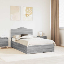 Berkfield Bed Frame with Drawer Grey Sonoma 120 x 200 cm Engineered Wood