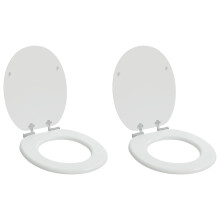 Berkfield Soft-Close Toilet Seat 2 pcs White 44 x 38 cm MDF board
