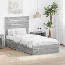 Berkfield Storage Bed Grey Sonoma 100 x 200 cm Engineered Wood