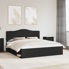 Berkfield Bed Frame with Headboard Black 180 x 200 cm Solid Pine Wood