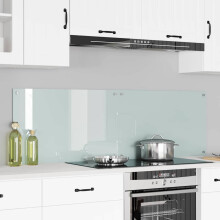Berkfield Kitchen Backsplash 2 pcs White 80 x 50 cm Tempered Glass