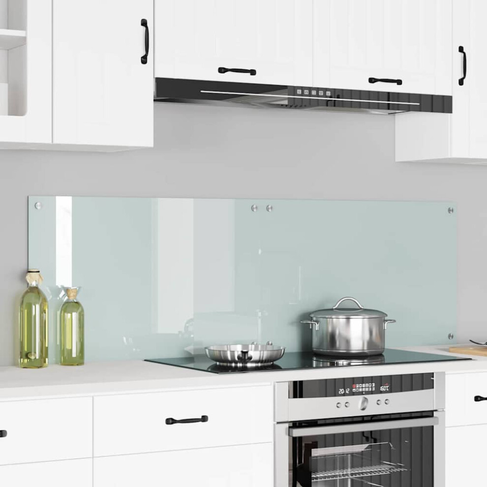Berkfield Kitchen Backsplash 2 Pcs White 80 X 50 Cm Tempered Glass 7001287999783