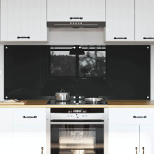Berkfield Kitchen Backsplash 2 pcs Black 80 x 60 cm Tempered Glass