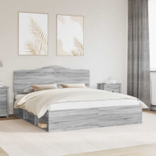 Berkfield Bed Frame Grey Sonoma 180 x 200 cm Solid Pine Wood