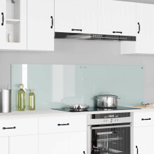 Berkfield Kitchen Backsplash 2 pcs White 90 x 50 cm Tempered Glass