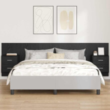 Berkfield Headboard with Cabinet 3 pcs Black Oak Engineered Wood