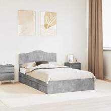 Berkfield Storage Bed Concrete Grey 135 x 190 cm Engineered Wood