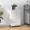 Berkfield Drawer Cabinet with Castors High Gloss White Engineered Wood 1