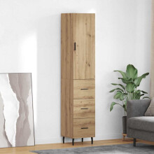 Berkfield Highboard Artisan Oak 34.5 x 34 x 180 cm Engineered Wood