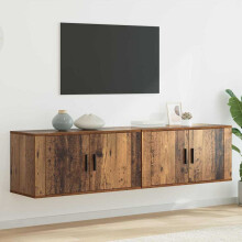 Berkfield Wall-mounted TV Cabinet Set 2 pcs Old Wood 80 x 34.5 x 40 cm
