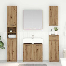Berkfield Bathroom Cabinet Set 3 pcs Artisan Oak Engineered Wood