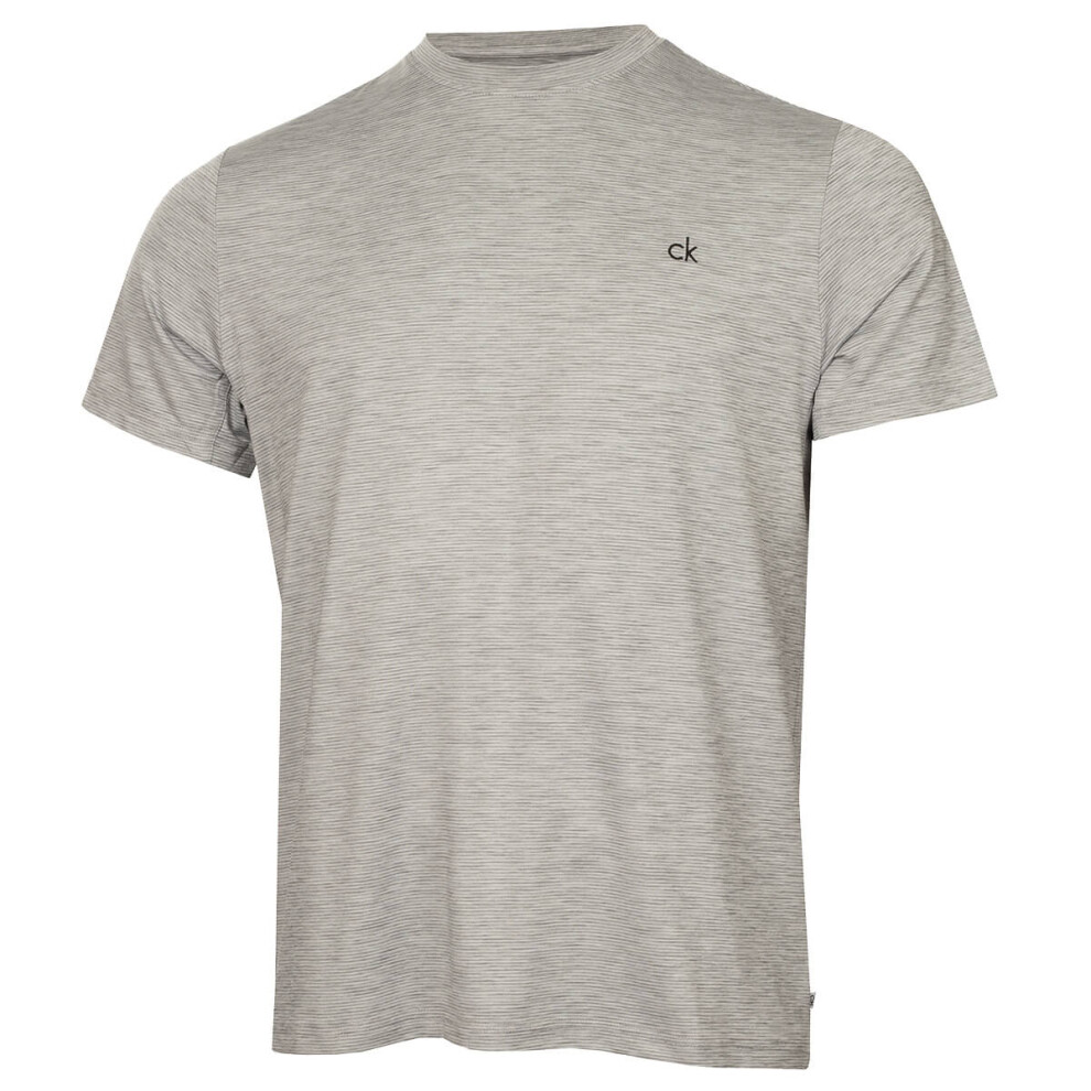 Calvin Klein (L, ) Mens Cruise Breathable Moisture Wicking Quick Drying T-Shirt Silver