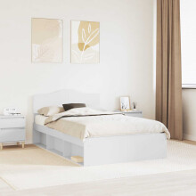 Berkfield Bed Frame with Headboard White 120 x 190 cm Solid Pine Wood