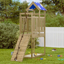 Berkfield Play Tower Brown 52.5 x 110.5 x 215 cm Solid Impregnated Wood