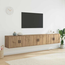 Berkfield Wall-mounted TV Cabinet Set 3 pcs Artisan Oak 80 x 34.5 x 40 cm