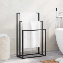 Berkfield Freestanding Towel Rack Black 48x24x79 cm Iron