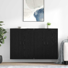 Berkfield Wall-mounted Cabinet 2 pcs Black Oak 69.5 x 34 x 90 cm